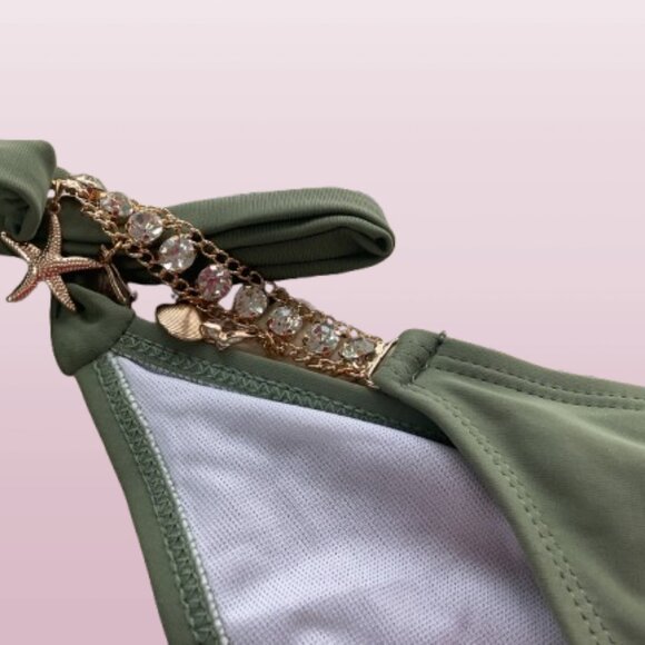 Rhinestone Accent Bikini Bathing Suit NWOT - Picture 5 of 5